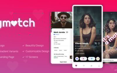 YMatch - Kit d&amp;#39;interface utilisateur de l&amp;#39;application mobile Figma