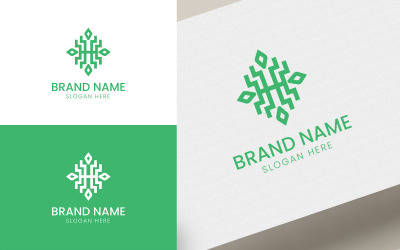 字母 H 装饰自然标志-06-116