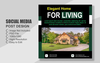 Real Estate Instagram Post Template in PSD - 016