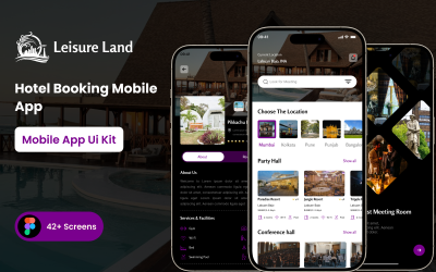 Leisure Land - Hotellbokning Mobilapp Figma Mall