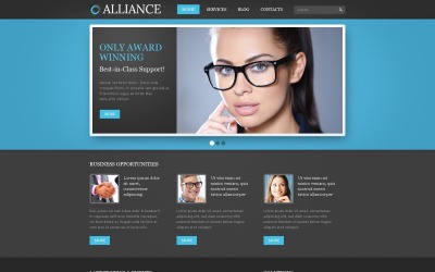 Blaue beratende Drupal-Schablone