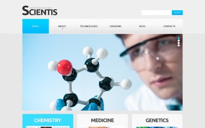 Modelo de site responsivo à ciência