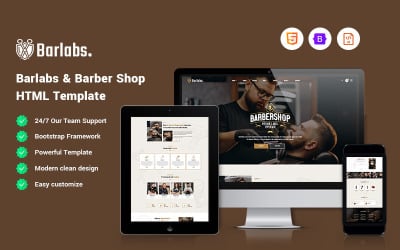 Barlabs - Modèle de site Web pour salon de coiffure