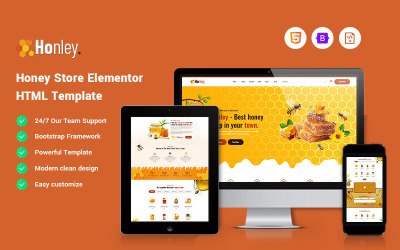 Honey - Bal Mağazası Web Sitesi Şablonu