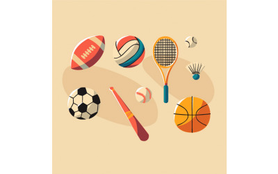 Illustrazione di clipart degli elementi di sport