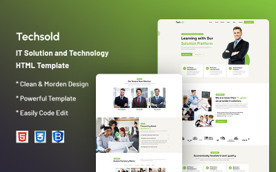 Techsold – Modelo de site de soluções e tecnologia de TI