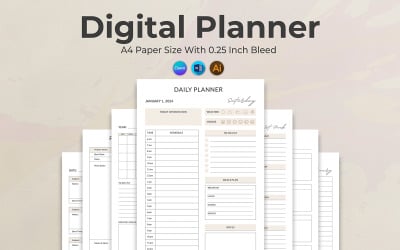 Digitale Planervorlage für Canva und MS Word
