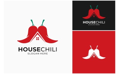 House Roof Chili Pepper Logotyp