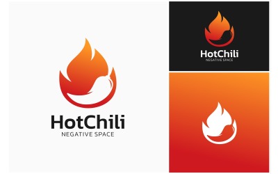 Logo dello spazio negativo Hot Chili