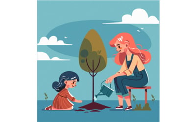 "FREE" National Tree Planting Day Illustration