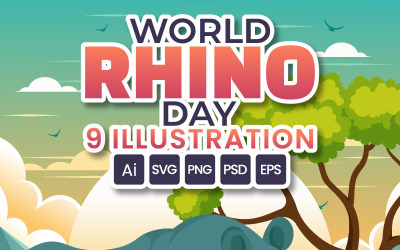 9 Ilustração do Dia Mundial do Rinoceronte