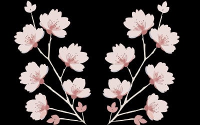 Rosa färg blomma vektor konst illustration