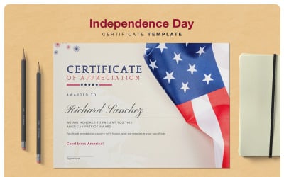 Certificado del Día de la Independencia