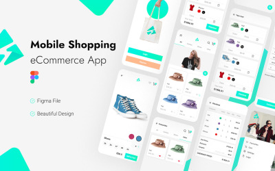 Compras móveis - Kit de interface do usuário do aplicativo móvel Figma