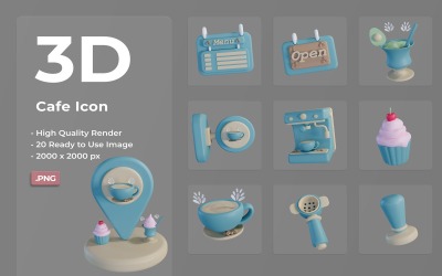 3D-cafépictogram decorontwerp 1