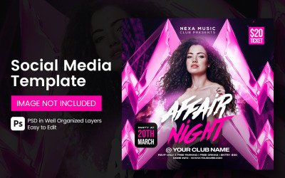 Modèle de médias sociaux de soirée Club Dj