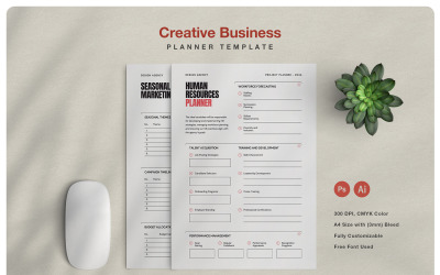 Modèle de planificateur d&amp;#39;entreprise créatif