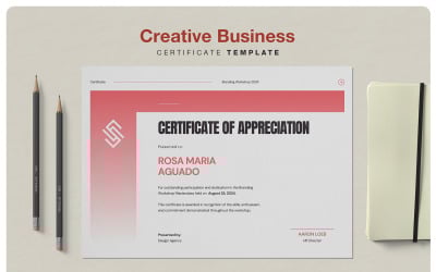 Modello di certificato aziendale creativo