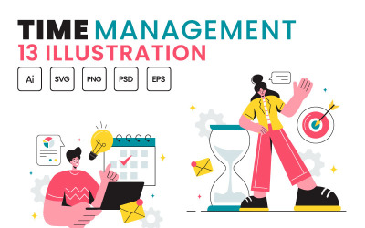13 Time Management Planering vektorillustration