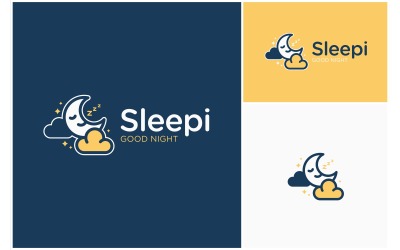 Slapende maan wolk droom logo