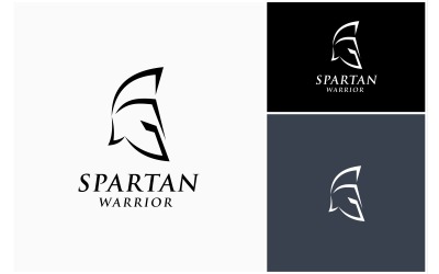 Spartanischer Krieger, griechischer Helm, Logo