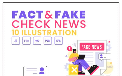 10 ilustraciones de noticias reales o falsas
