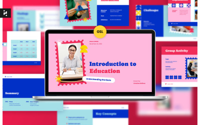 Apresentação Google Slide Educação Rosa