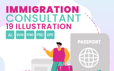 19 Ilustração de consultor de imigração