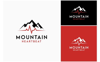 Logotipo De Aventura De Batimento Cardíaco De Montanha