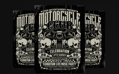 Motocyklový klub Event Flyer Plakát šablona
