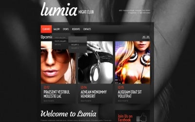 Modèle de site Web réactif de boîte de nuit