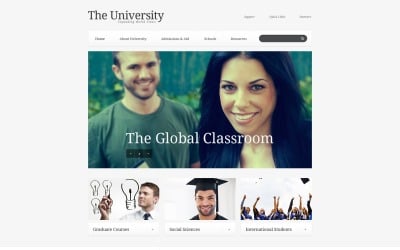 Modelo de site responsivo da universidade