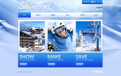 Website sjabloon voor skiën