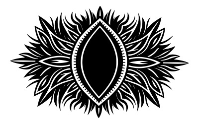Tatuaż z czarnym wyglądem, złym okiem, monochromatycznym tatuażem izolowanym na białym. Ilustracja wektorowa