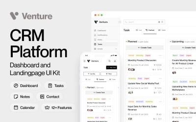 Venture – CRM-Dashboard und Landingpage-UI-Kit