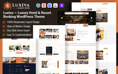 LuxIva – rezervace luxusních hotelů a resortů WordPress Téma + RTL Ready