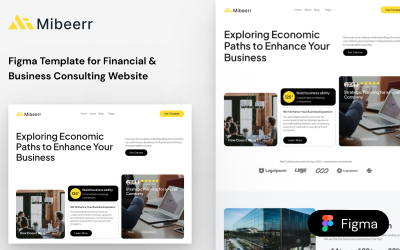 Mibeerr - Plantilla Figma para sitio web de consultoría financiera y empresarial