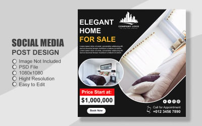 Real Estate Instagram Post Template in PSD - 035