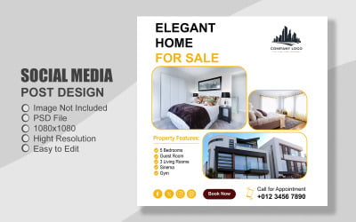 Real Estate Instagram Post Template in PSD - 045