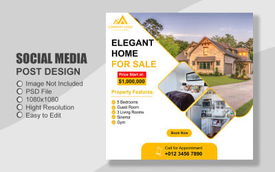 Real Estate Instagram Post Template in PSD - 047