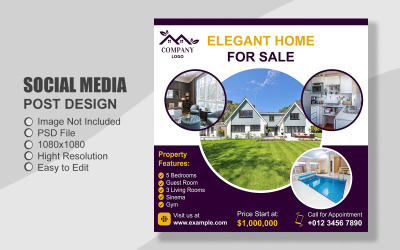 Real Estate Instagram Post Template in PSD - 050