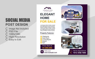 Real Estate Instagram Post Template in PSD - 051