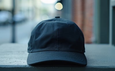 Black cap on the table_blank cap on table_blank cap mockup