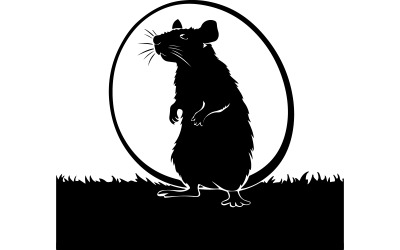 Rått-siluett-vektor-konst-illustration-