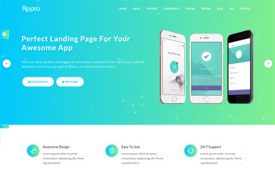 Appro - Modello HTML della pagina di destinazione dell&amp;#39;app