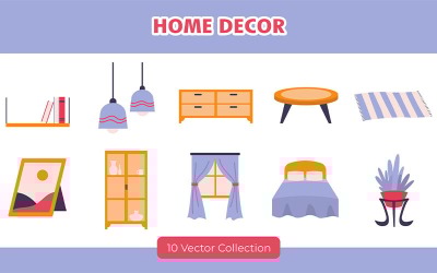 Colección de conjuntos de vectores de decoración del hogar