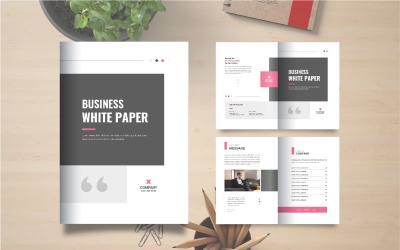 Livro branco de negócios corporativos ou layout de folheto de papel branco da empresa