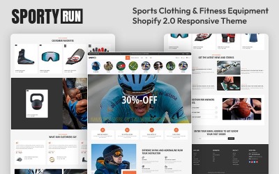 Sportyrun – Sportruházat és fitneszfelszerelés többcélú Shopify 2.0 reszponzív téma