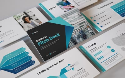 Visions - Business Pitch Deck PowerPoint šablony