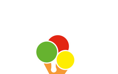 Ice cream logo template. Sweet dessert in waffle cone